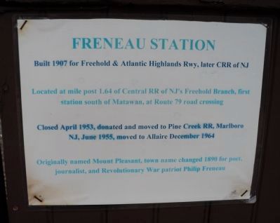Freneau Station Marker image. Click for full size.