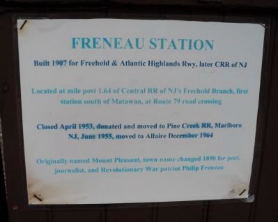 Freneau Station Marker. Click for full size. Freneau Station Marker image. Click for full size.
