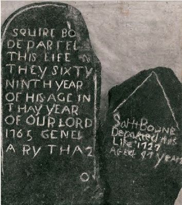 Tombstones of Squire and Sarah Boone image. Click for full size.