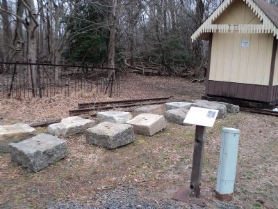 Stone Blocks from the C & A Railroad Marker. Click for full size. Stone Blocks from the C & A Railroad Marker image. Click for full size.