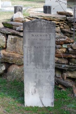 Mary Corr Tombstone image. Click for full size.