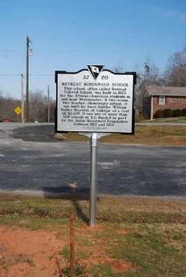 Retreat Rosenwald School Marker<br>Front image. Click for full size.
