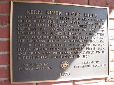 Kern River Flour Mills Marker image. Click for full size.