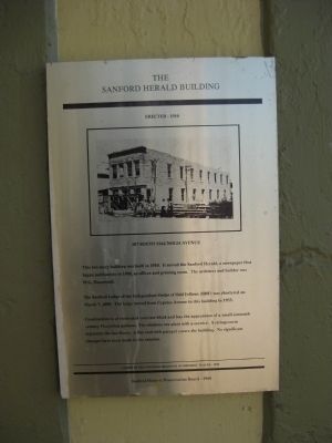 The Sanford Herald Building Marker image. Click for full size.