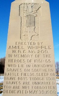 Amiel Whipple W.R.C. Civil War Memorial. Click for full size. Amiel Whipple W.R.C. Civil War Memorial image. Click for full size.