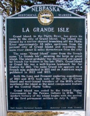 La Grande Isle Marker. Click for full size. La Grande Isle Marker image. Click for full size.