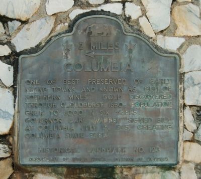 Columbia Marker. Click for full size. Columbia Marker image. Click for full size.