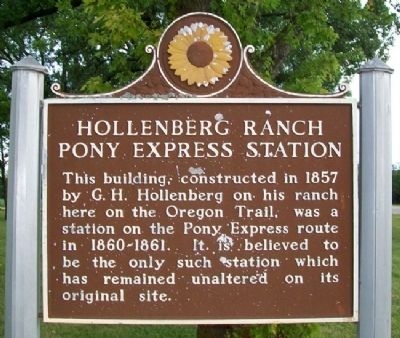 Hollenberg Ranch Pony Express Station Marker image. Click for full size.