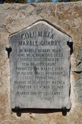 Columbia Marble Quarry Marker image. Click for full size.