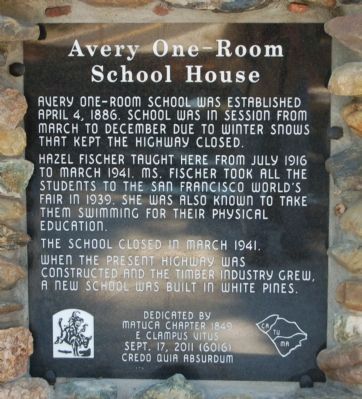 Avery One-Room School House Marker image. Click for full size.