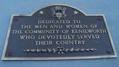 Kenilworth Veterans Memorial Marker image. Click for full size.