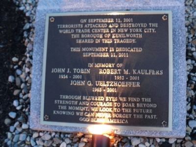 Kenilworth 9/11 Memorial Marker image. Click for full size.