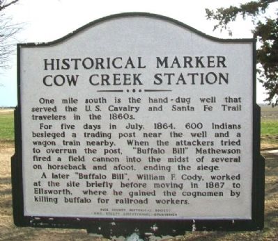 Cow Creek Station Marker image. Click for full size.