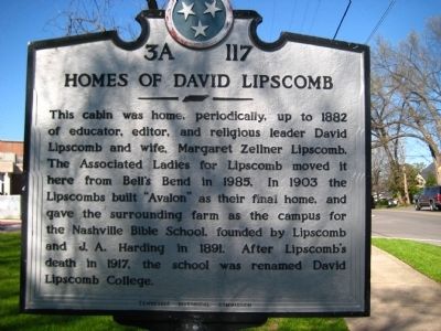Homes of David Lipscomb Marker image. Click for full size.