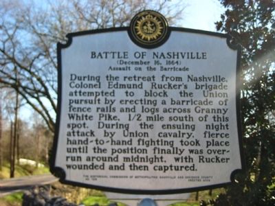 Battle of Nashville Marker. Click for full size. Battle of Nashville Marker image. Click for full size.