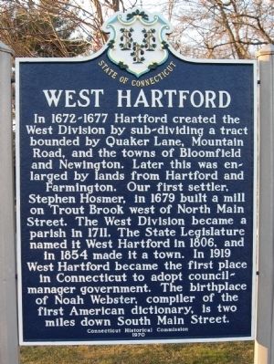 West Hartford Marker image. Click for full size.