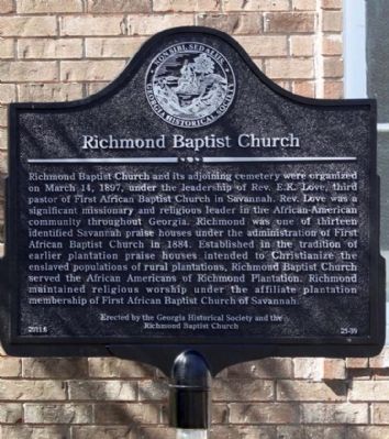 Richmond Baptist Church Marker image. Click for full size.