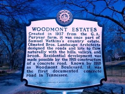 Woodmont Estates Marker image. Click for full size.