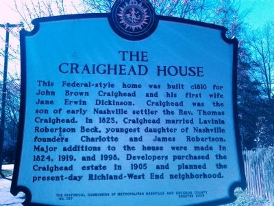 The Craighead House Marker image. Click for full size.