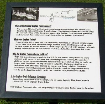 National Orphan Train Complex Marker image. Click for full size.