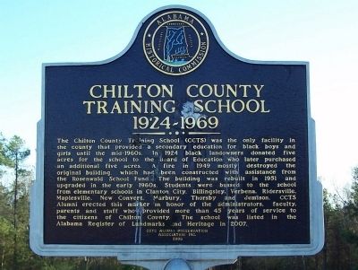 Chilton County Training School 1924-1969 Marker image. Click for full size.