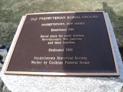 Old Presbyterian Burial Ground Marker image. Click for full size.