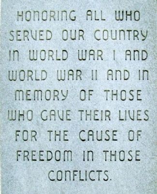 World Wars Memorial Inscription image. Click for full size.