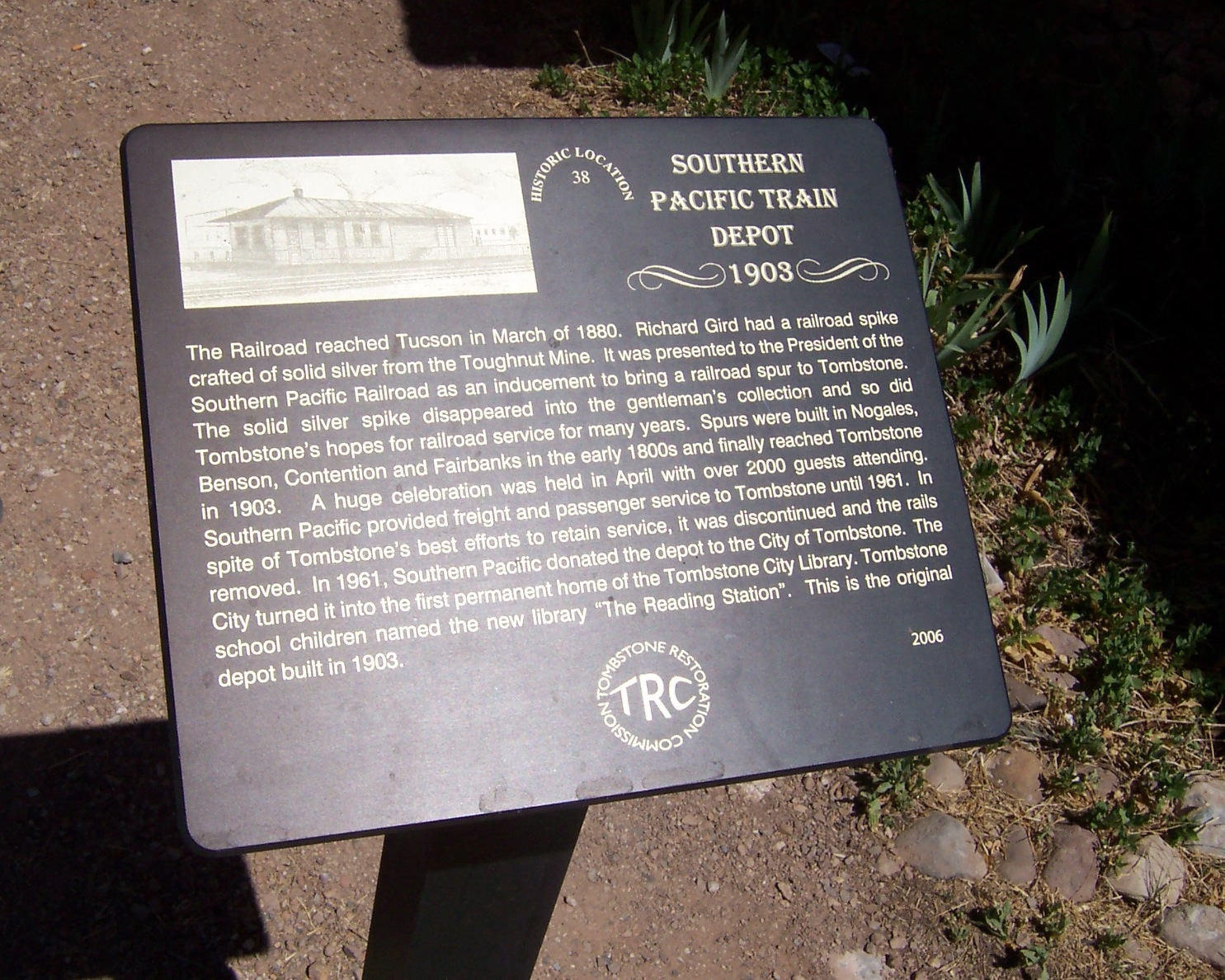 Southern Pacific Train Depot Marker