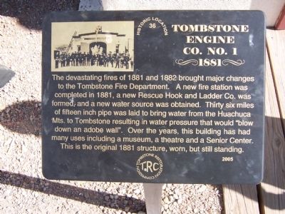 Tombstone Engine Co. No. 1 Marker image. Click for full size.