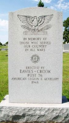Davies-Crook American Legion Post 76 War Memorial image. Click for full size.