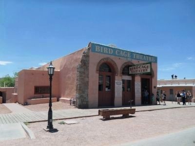 Bird Cage Theatre & Curly Bill Brocius Marker in front. image. Click for full size.