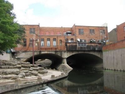 The riverwalk crosses under East Exchange Street.. Click for full size. The riverwalk crosses under East Exchange Street. image. Click for full size.