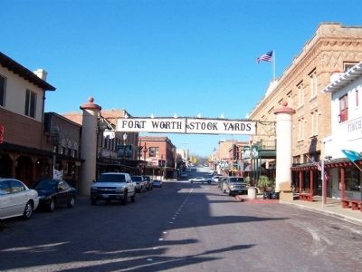 Fort Worth Stock Yards Entrance Marker image. Click for full size.