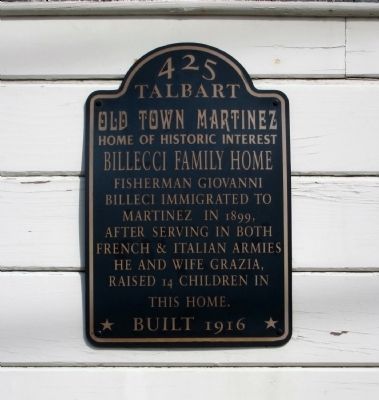 Billeci Family Home Marker image. Click for full size.