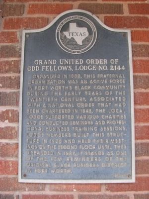 Grand United Order of Odd Fellows, Lodge No. 2144 Marker image. Click for full size.