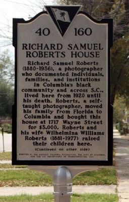 Richard Samuel Roberts House Marker image. Click for full size.
