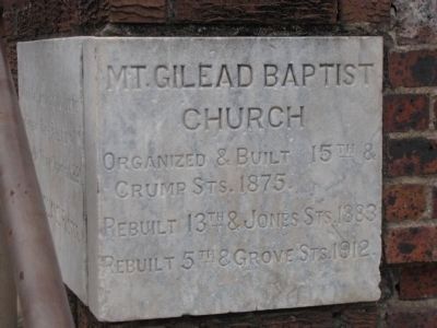 Mt. Gilead Baptist Church Marker image. Click for full size.