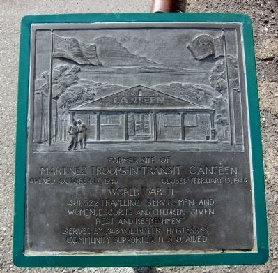Martinez Troops-In-Transit Canteen Marker. Click for full size. Martinez Troops-In-Transit Canteen Marker image. Click for full size.