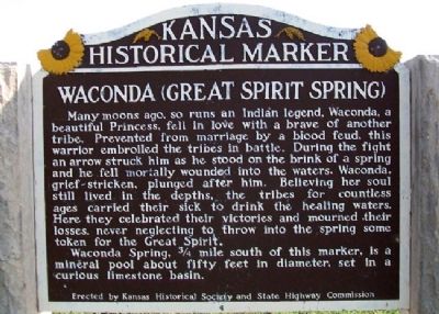 Waconda (Great Spirit Spring) Marker image. Click for full size.