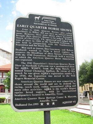 Early Quarter Horse Shows Marker image. Click for full size.