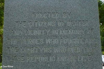 Dexter Area Civil War Memorial Marker image. Click for full size.
