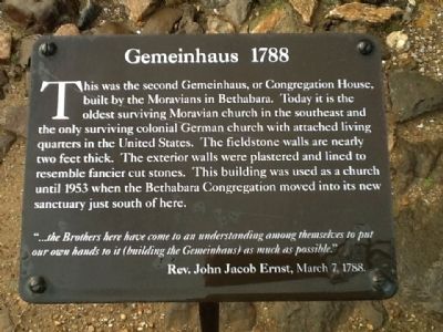 Gemeinhaus 1788 Marker image. Click for full size.