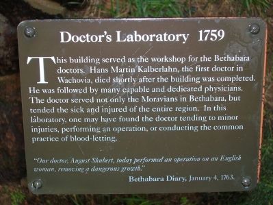 Doctor's Laboratory 1759 Marker image. Click for full size.