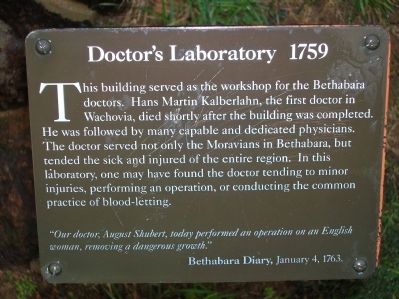 Doctor's Laboratory 1759 Marker. Click for full size. Doctor's Laboratory 1759 Marker image. Click for full size.