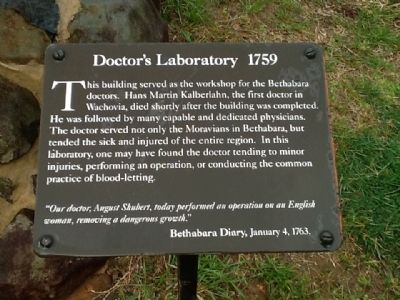 Doctor's Laboratory 1759 Marker. Click for full size. Doctor's Laboratory 1759 Marker image. Click for full size.