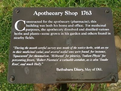 Apothecary Shop 1763 Marker image. Click for full size.