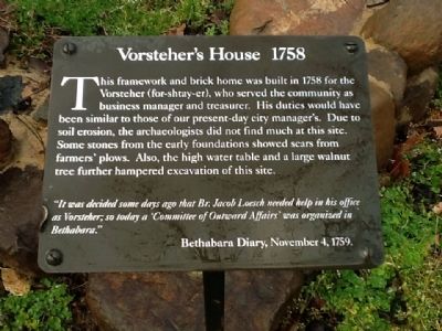 Vorsteher's House 1758 Marker image. Click for full size.