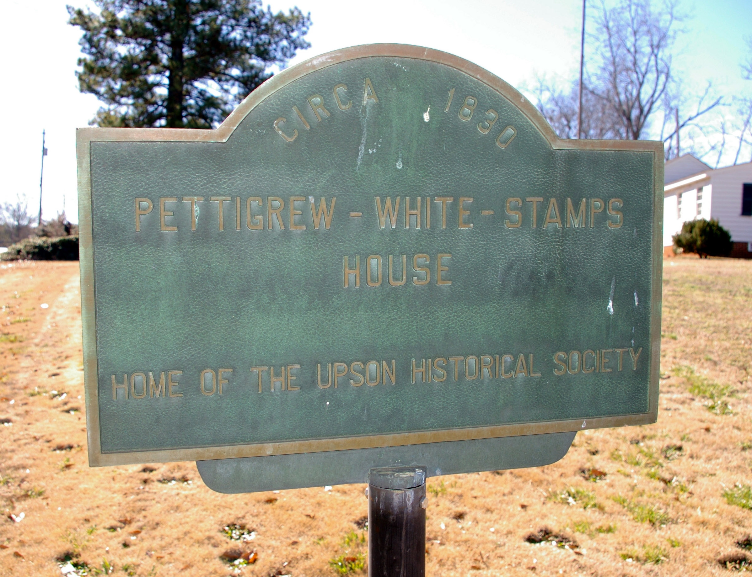Pettigrew-White-Stamps House Marker, Side 1
