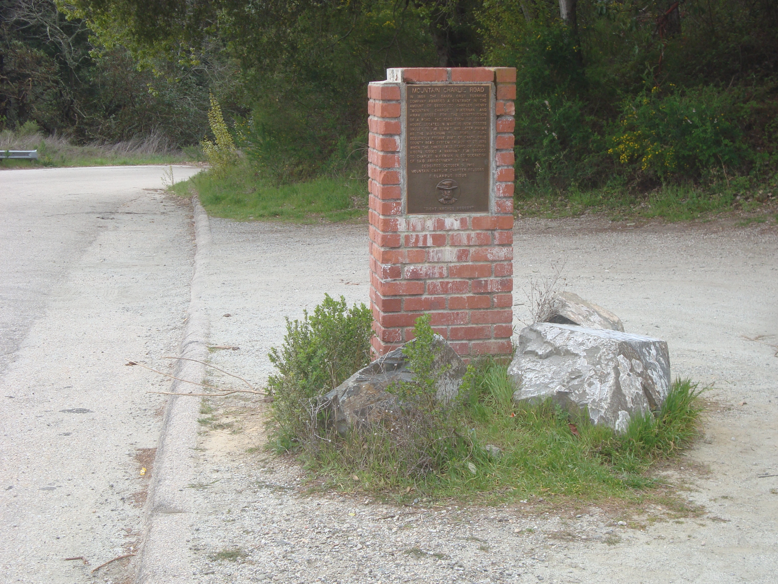Mountain Charlie Road Marker
