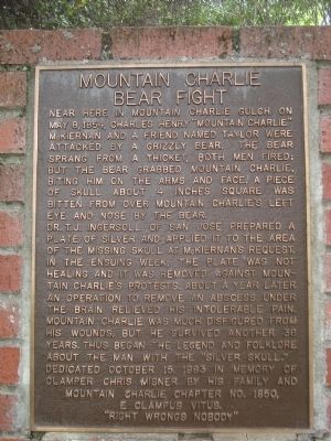 Mountain Charlie Bear Fight Marker image. Click for full size.